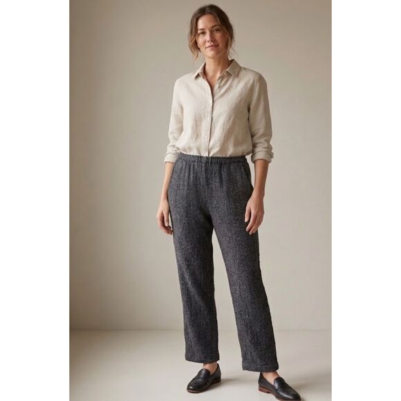 IC By Connie K Pants - IC by Connie K Textured Linen Blend Lined Crop Pant Women's Size Medium